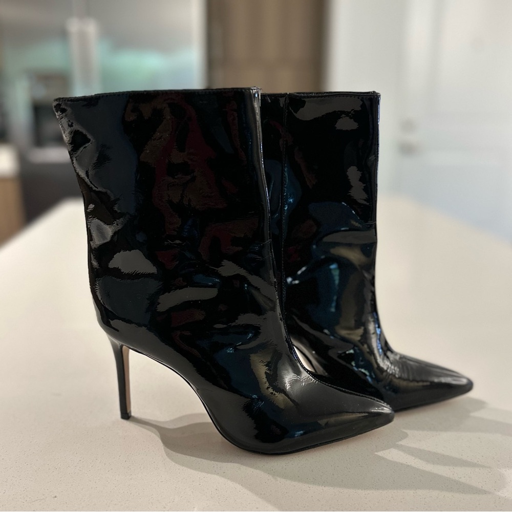 Schutz Patent Leather Booties